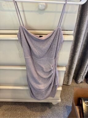 Windsor Lilac Sparkle Cowl Mini Dress